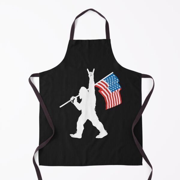 Item preview, Funny Sasquatch Rock and Roll USA Flag for Bigfoot Believers designed and sold by bar4o3fm.