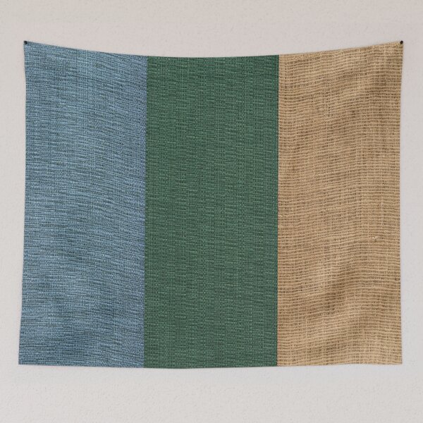 Item preview, Simple Blue Green Brown Stripe Burlap Pattern designed and sold by LashCreations.