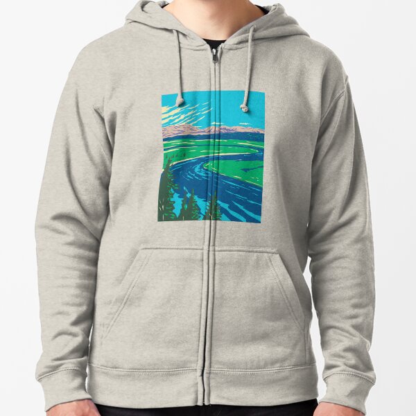 Yellowstone River In Yellowstone National Park Zipped Hoodie