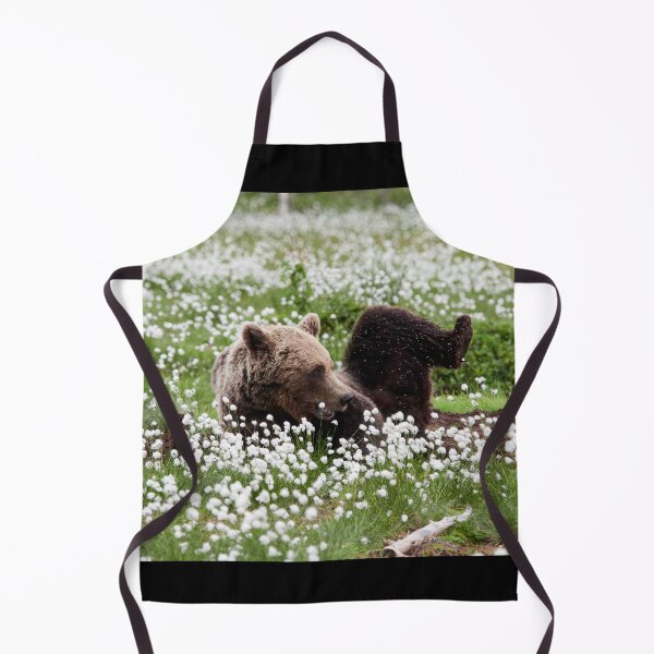 Item preview, Yoga time. Hare's-tail cottongrass and Brown bear 32 designed and sold by Jouko Lehto Photography.