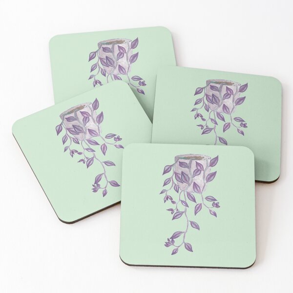 Item preview, Tradescantia Zebrina Hanging Plant Hand Drawn in Watercolor and Ink designed and sold by MyQueendom.