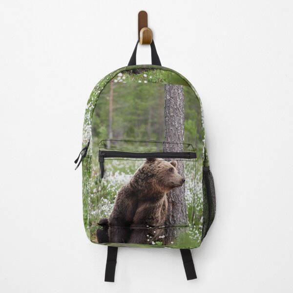 Item preview, Just missing someone. Hare's-tail cottongrass and Brown bear 42 designed and sold by Jouko Lehto Photography.