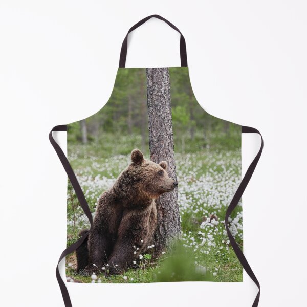 Item preview, Just missing someone. Hare's-tail cottongrass and Brown bear 42 designed and sold by Jouko Lehto Photography.