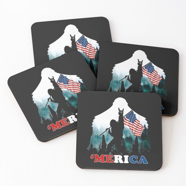 Item preview, Merica Bigfoot Holding American Flag USA 4th of July designed and sold by bar4o3fm.