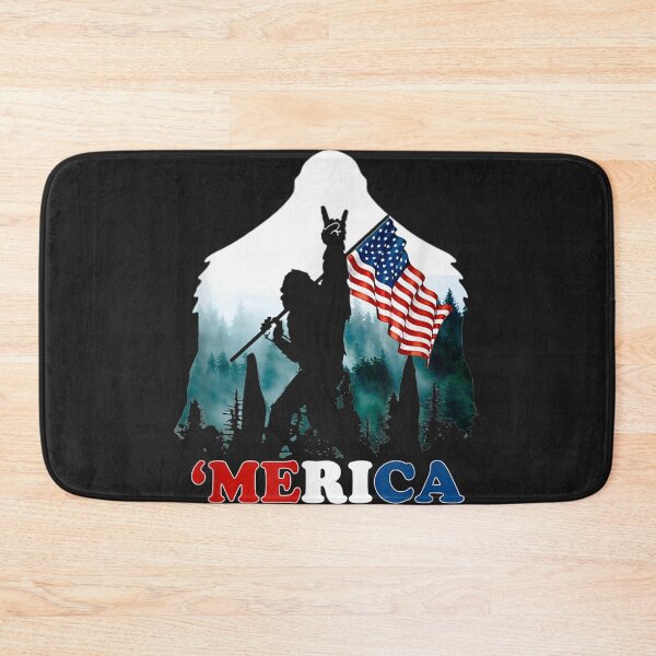 Item preview, Merica Bigfoot Holding American Flag USA 4th of July designed and sold by bar4o3fm.
