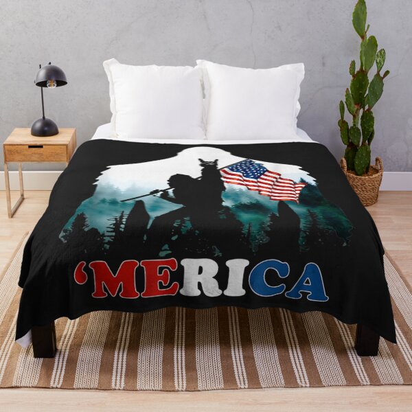 Item preview, Merica Bigfoot Holding American Flag USA 4th of July designed and sold by bar4o3fm.