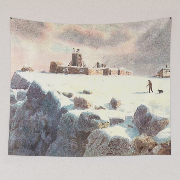 Item preview, Vintage Illustration of Ben Nevis Observatory & Hotel designed and sold by yourscotland.