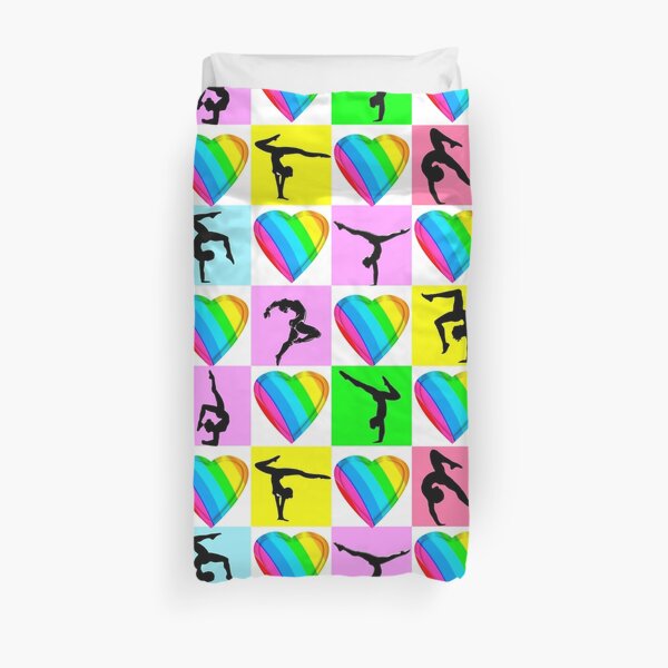 MAGNIFIQUE DESIGN D'AMOUR GYMNAST MULTI COLORÉ Housse de couette