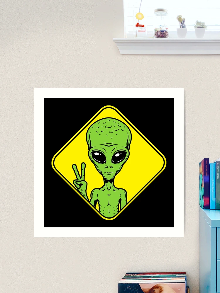 Alien peace road sign
