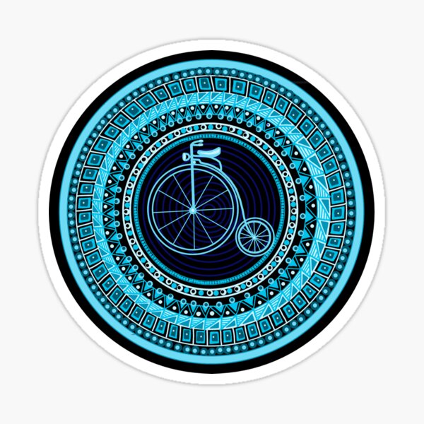 Vintage bicycle Mandala Sticker
