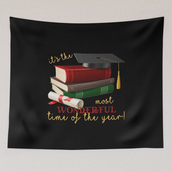 Item preview, Most Wonderful Time of the Year: Graduation! (on Black) designed and sold by PawsitiveMum.