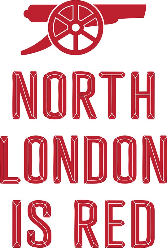 "Arsenal FC North London is Red" Stickers by Seyidaga Redbubble