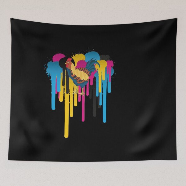 Item preview, Ein Hahn im Farbtopf mit Bauernhof designed and sold by Spirit-Designs.