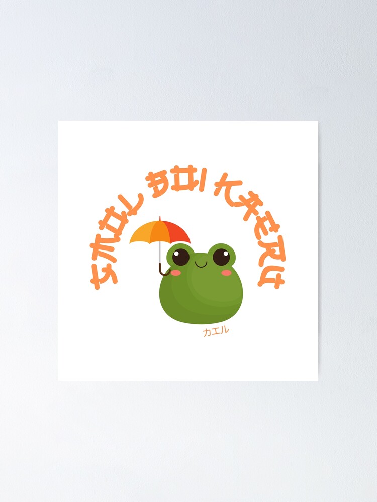 Kawaii Frog Cute Smol Boi Kaeru Frog with Umbrella' Sticker