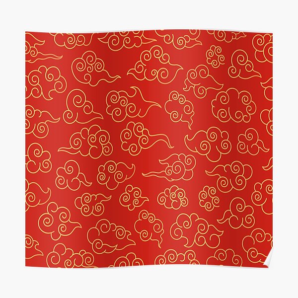 Japanese Cloud Pattern Posters Redbubble