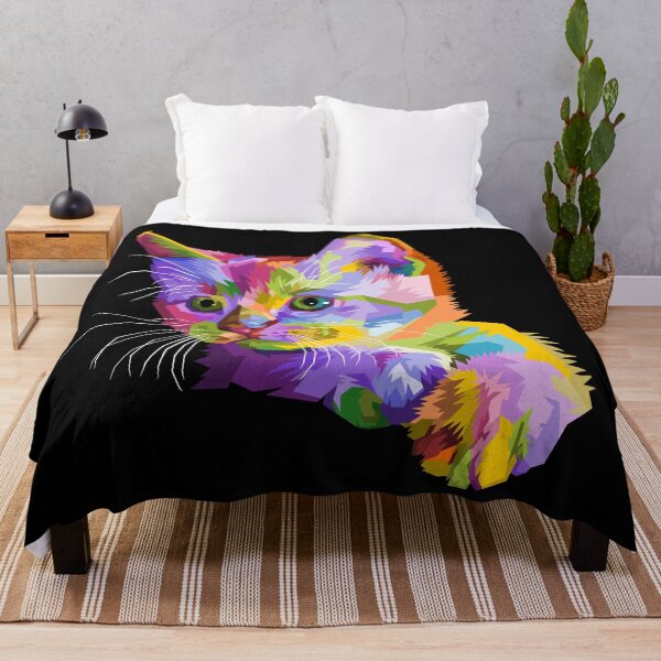 Item preview, Colorful Cat Isolated White Background designed and sold by Peekonet.