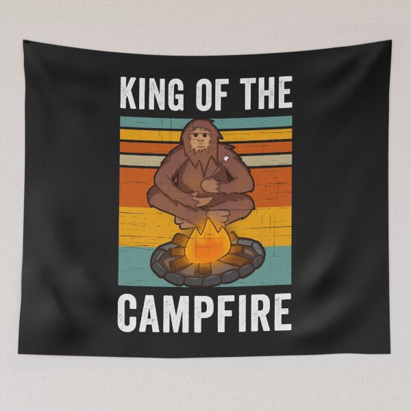 Item preview, King Of the Campfire Funny Bigfoot Camping designed and sold by bar4o3fm.