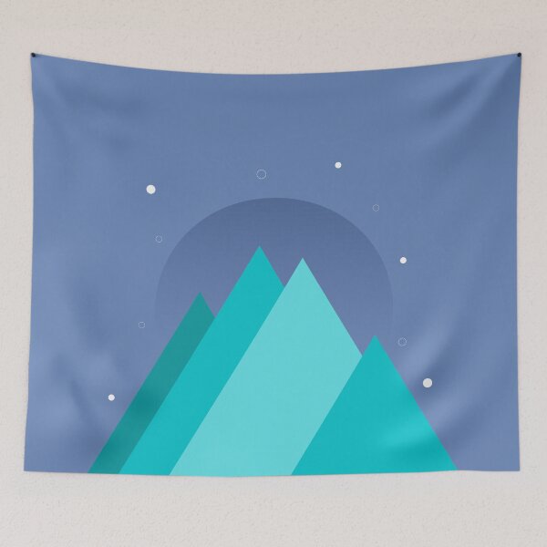 Item preview, TEAL MOUNTAINS PURPLE NIGHT SKY MINIMALIST ILLUSTRATION Purple BG by MiraiDesigns designed and sold by miraidesigns.
