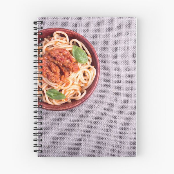 Item preview, Top view of a gray mat with a small portion of cooked spaghetti  designed and sold by vladromensky.