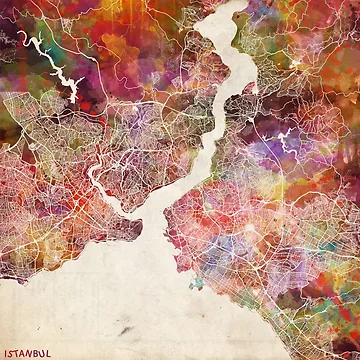 Artwork thumbnail, Istanbul map by MapMapMaps