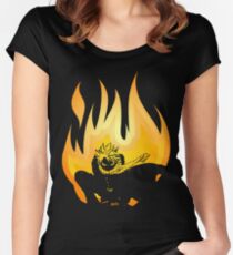 On Fire Tailliertes Rundhals-Shirt