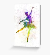 woman ballerina ballet dancer dancing Greeting Card