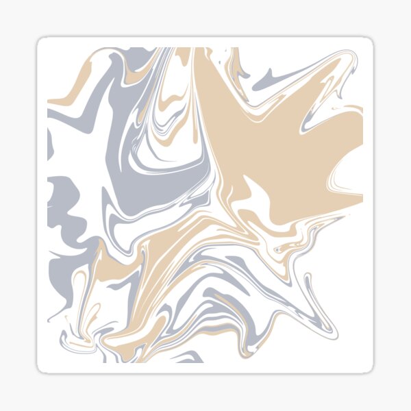 Neutral Abstract Art, Modern Art, Grey and Beige Sticker