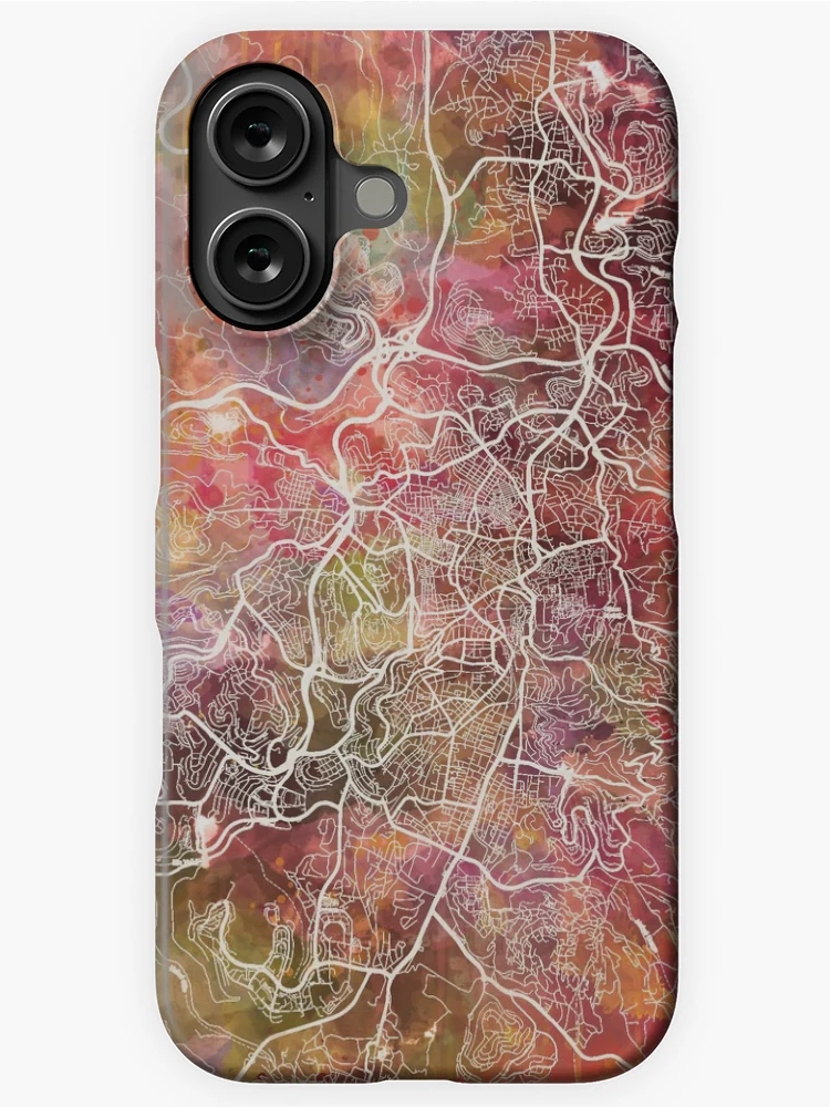 Thumbnail 1 of 4, iPhone Case, Jerusalem Map designed and sold by MapMapMaps.