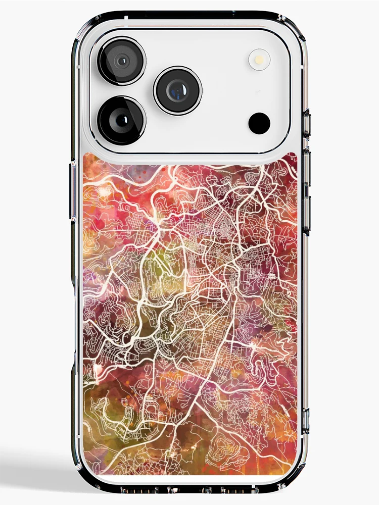 Thumbnail 1 of 5, iPhone Case, Jerusalem Map designed and sold by MapMapMaps.