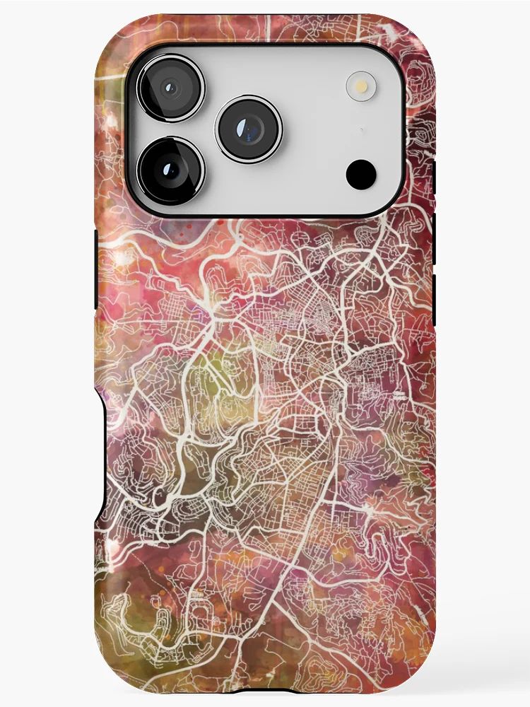 Thumbnail 1 of 4, iPhone Case, Jerusalem Map designed and sold by MapMapMaps.