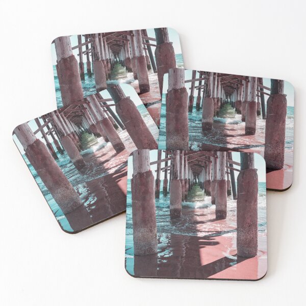 Item preview, Silky Ripples in Mint Greens and Pinks - Californian Cool Under the Newport Beach Pier designed and sold by Georgia Mizuleva.
