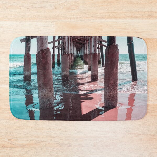 Item preview, Silky Ripples in Mint Greens and Pinks - Californian Cool Under the Newport Beach Pier designed and sold by Georgia Mizuleva.