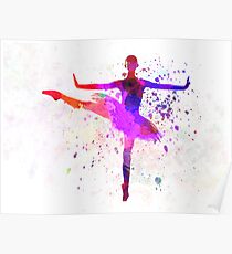 Woman ballerina ballet dancer dancing Poster