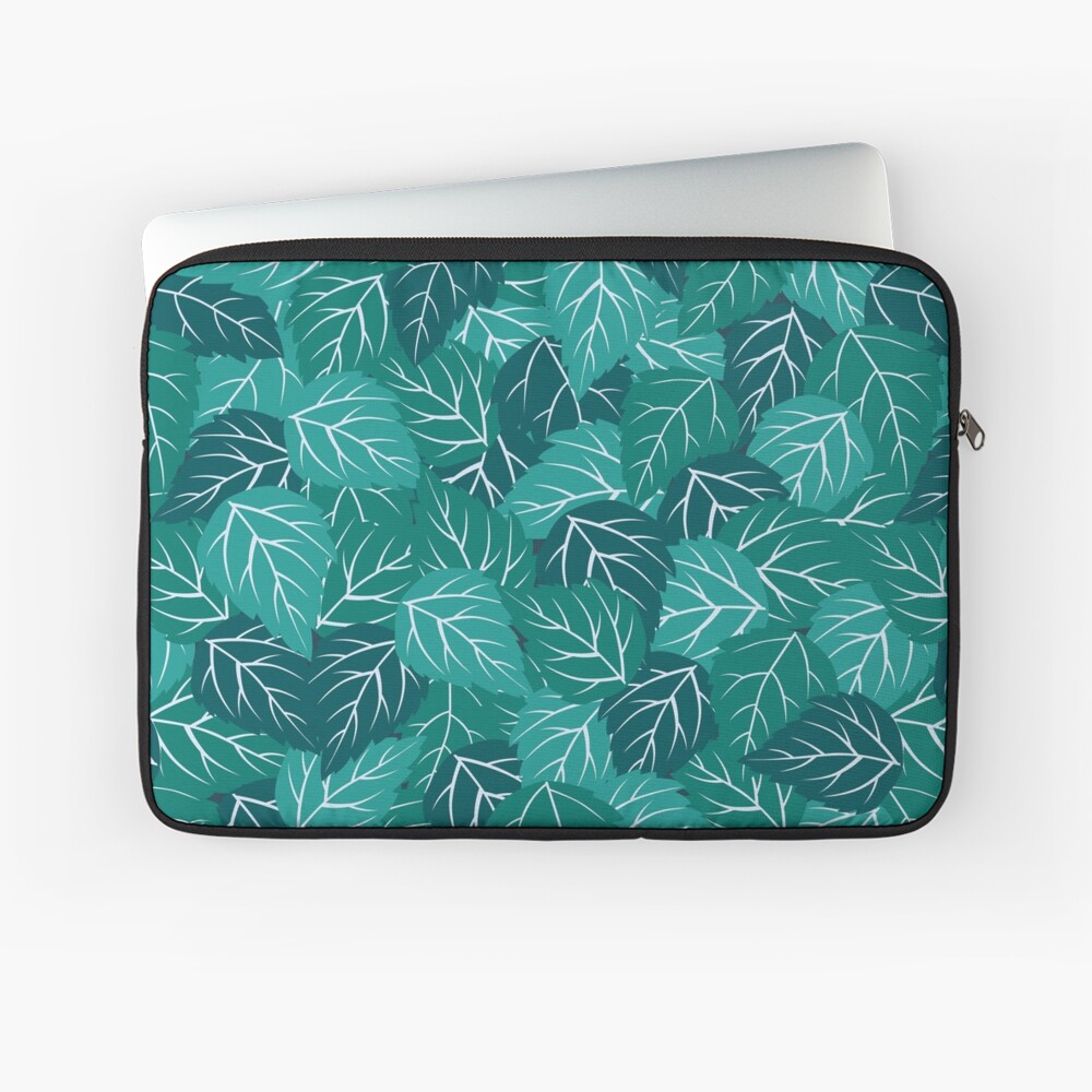 WE PERCEIVE | SUMMER STYLE COLLECTION - Tropical Hibiscus Green Leaves Laptop Sleeve