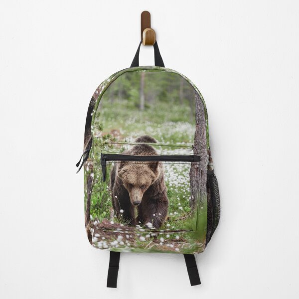 Item preview, Determined. Hare's-tail cottongrass and Brown bear 44 designed and sold by Jouko Lehto Photography.