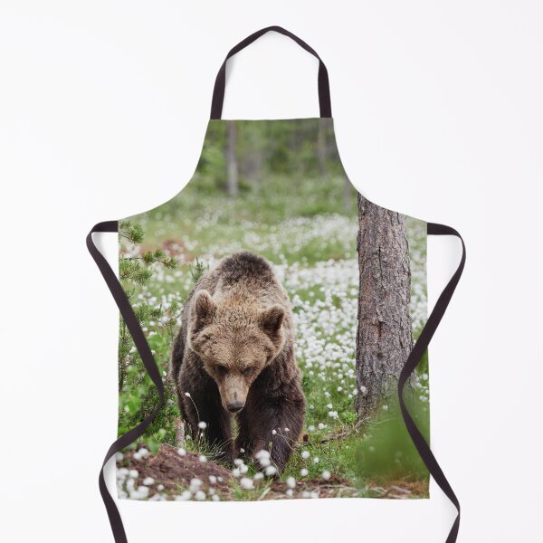 Item preview, Determined. Hare's-tail cottongrass and Brown bear 44 designed and sold by Jouko Lehto Photography.