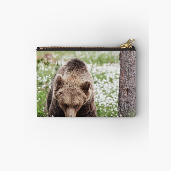 Item preview, Determined. Hare's-tail cottongrass and Brown bear 44 designed and sold by Jouko Lehto Photography.