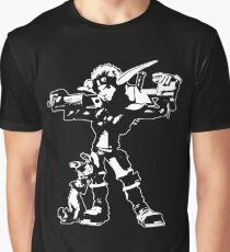 Jak and Daxter - Jak 2 White Silhouette Graphic T-Shirt