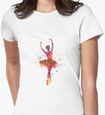 Woman ballerina ballet dancer dancing Women's Fitted T-Shirt
