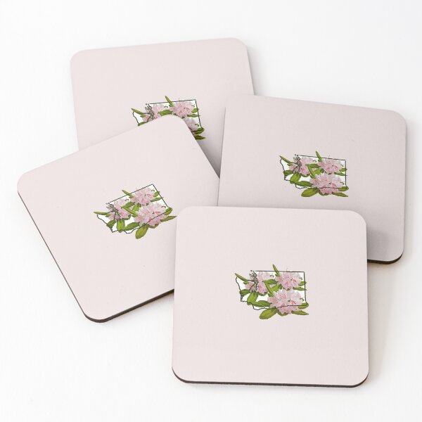 Item preview, Washington State Outline with Pacific Rhododendron Flower  designed and sold by girljohnny.