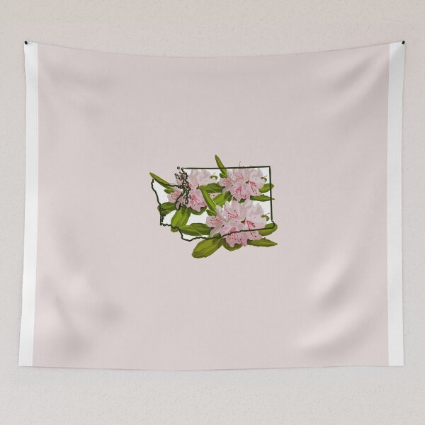 Item preview, Washington State Outline with Pacific Rhododendron Flower  designed and sold by girljohnny.