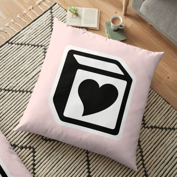 Heart Block (black) Floor Pillow