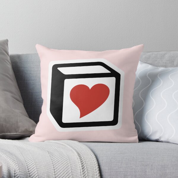 Heart Block (red) Throw Pillow