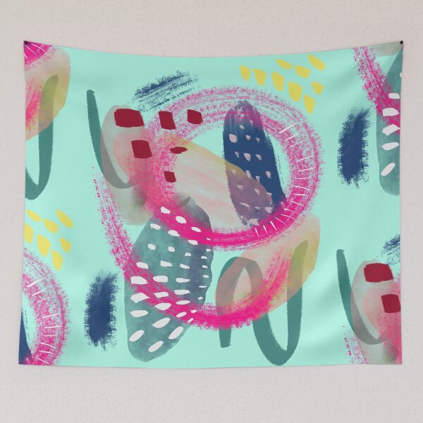 Item preview, Abstract pink and blue design II designed and sold by orangerinka.