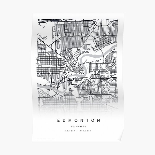 Edmonton Map Posters Redbubble