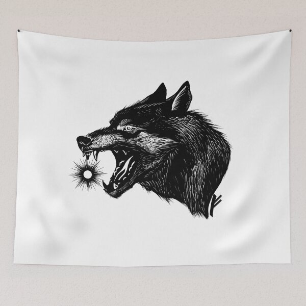 Item preview, Viking mythology. Wolf Fenrir eating the Sun  designed and sold by Sitenkovamary.