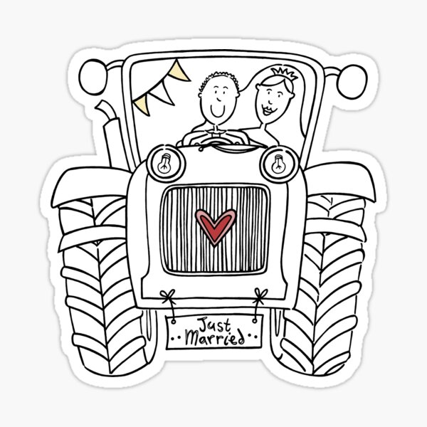 Item preview, Country Wedding Tractor 3 designed and sold by Helen McCartney Designs.