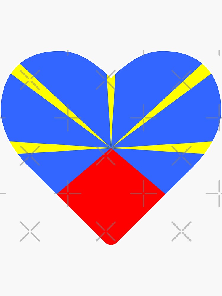 Heart color of the flag of reunion island | Sticker