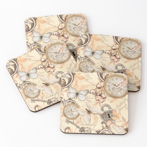 Item preview, Watercolor Victorian shabby chic vintage steampunk seamless pattern designed and sold by zaryab213.