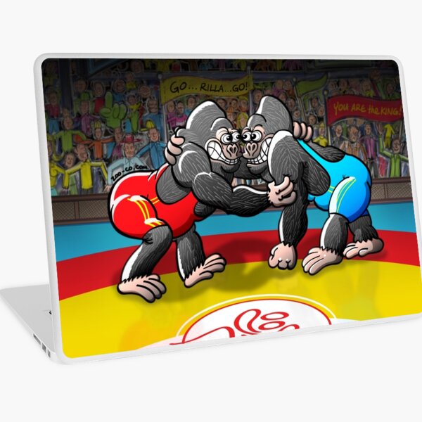 Wrestling Gorillas Laptop Skin